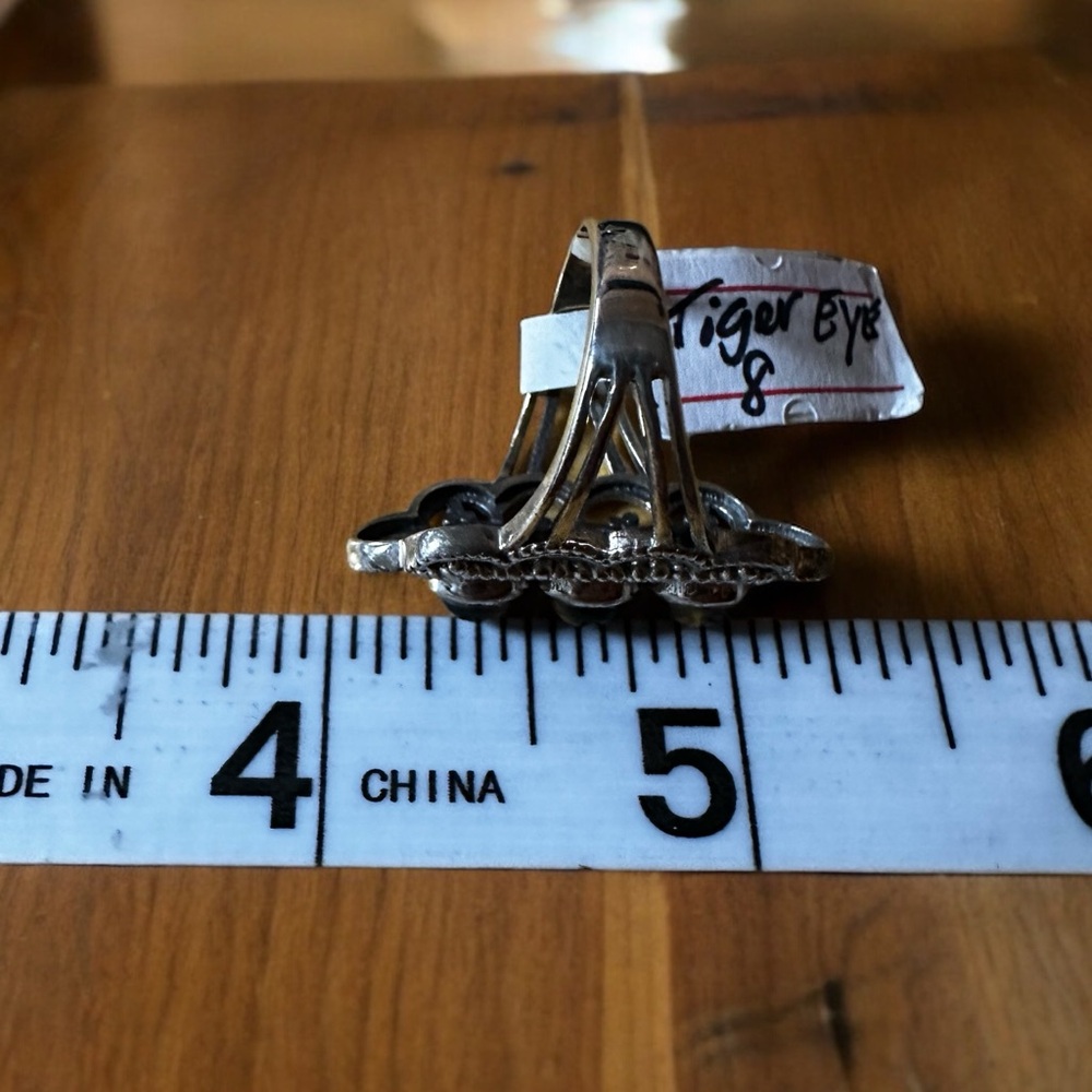 Tiger Eye Gemstones in Sterling Silver Ring - Picture 5 of 9